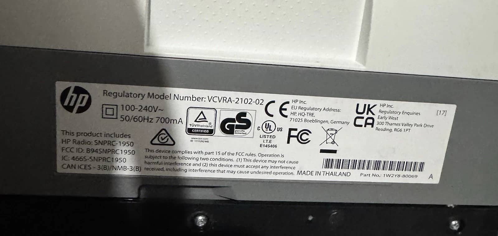 HP envy inspire VCVRA 2102 01 Printers Used - Good