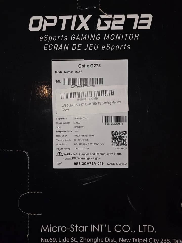MSI Optix G274 Monitors