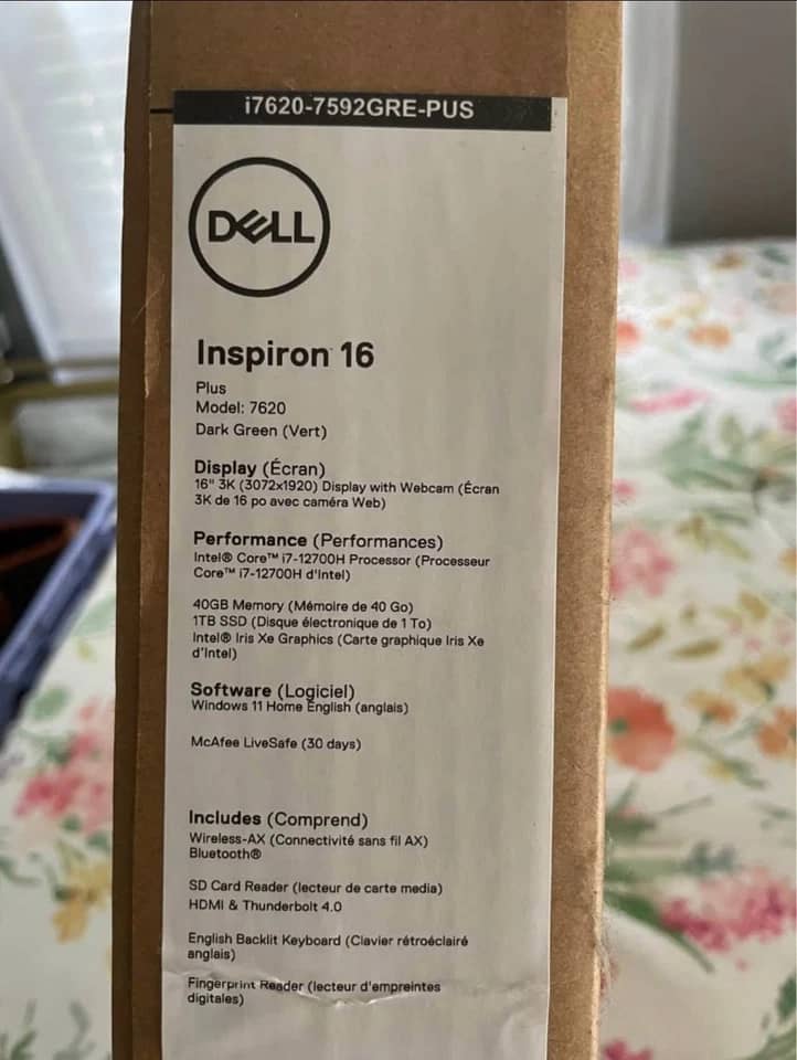 Dell Inspiron 16 7620 Computers