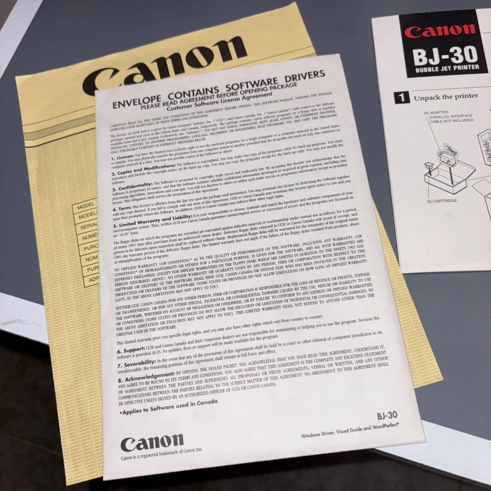 Canon BJ-30 Printers For parts or not working