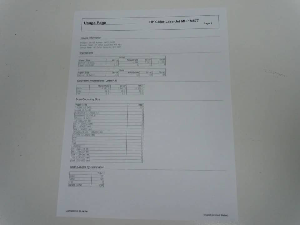 HP LaserJet Enterprise M577dn Printers Used - Good