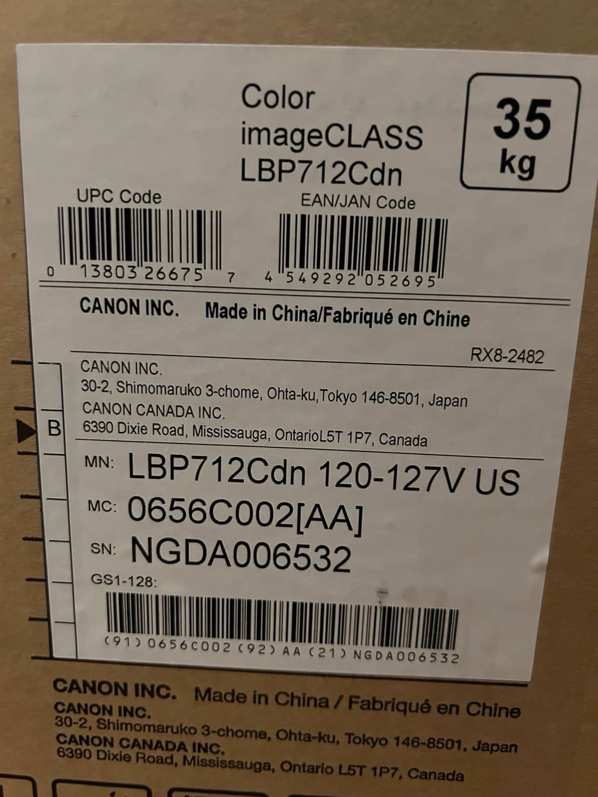 Canon LBP712CDN Printers New