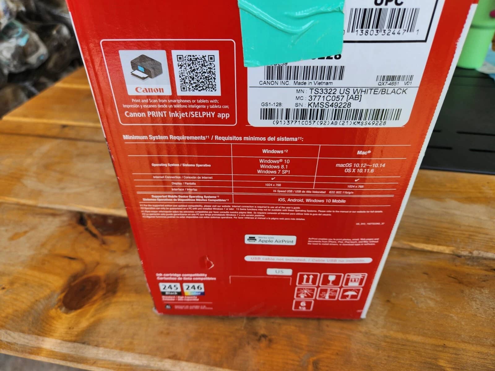 Canon TS3322 Printers New