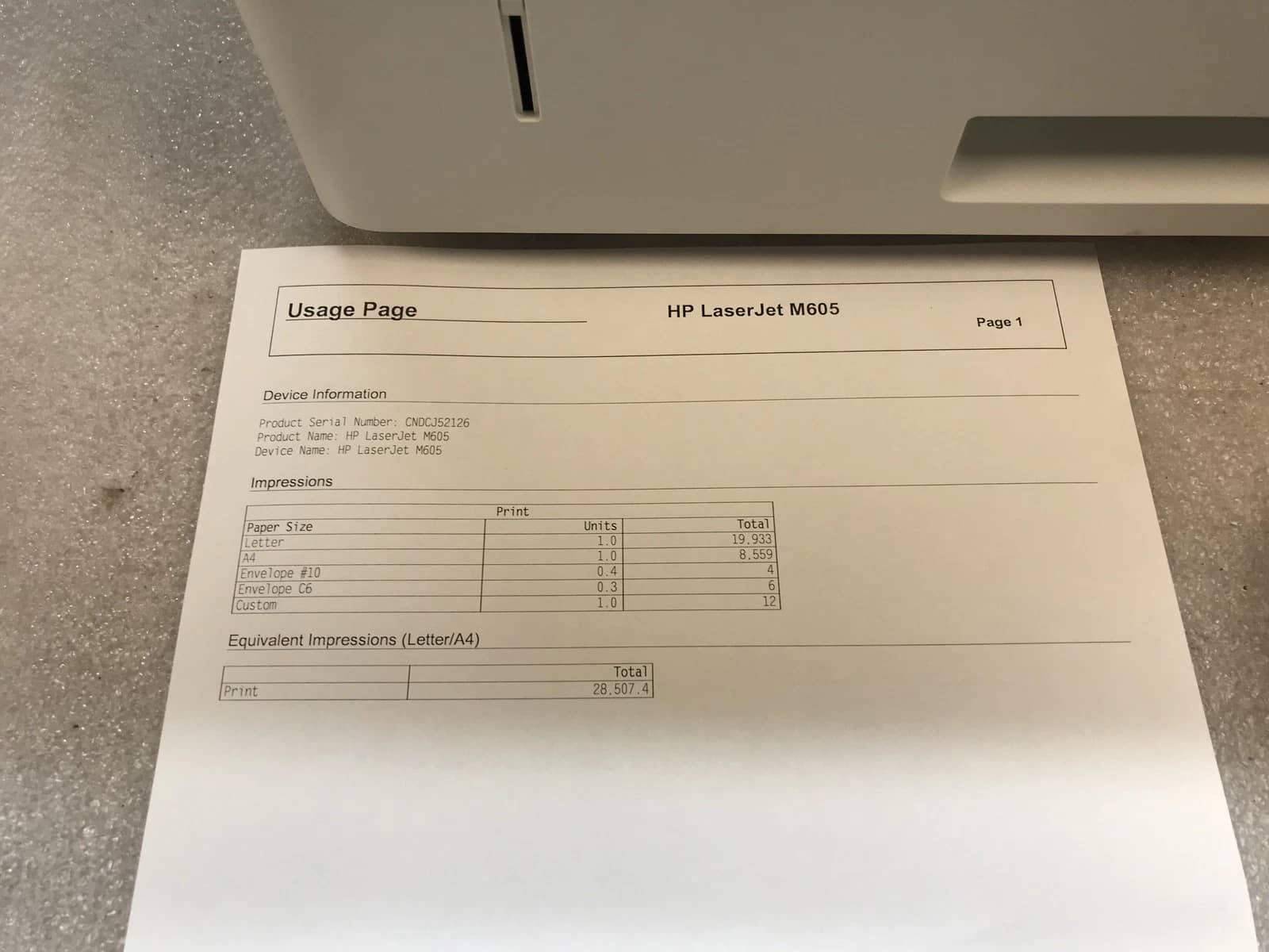 HP Laserjet Enterprise M605 E6B69A Printers Used - Good