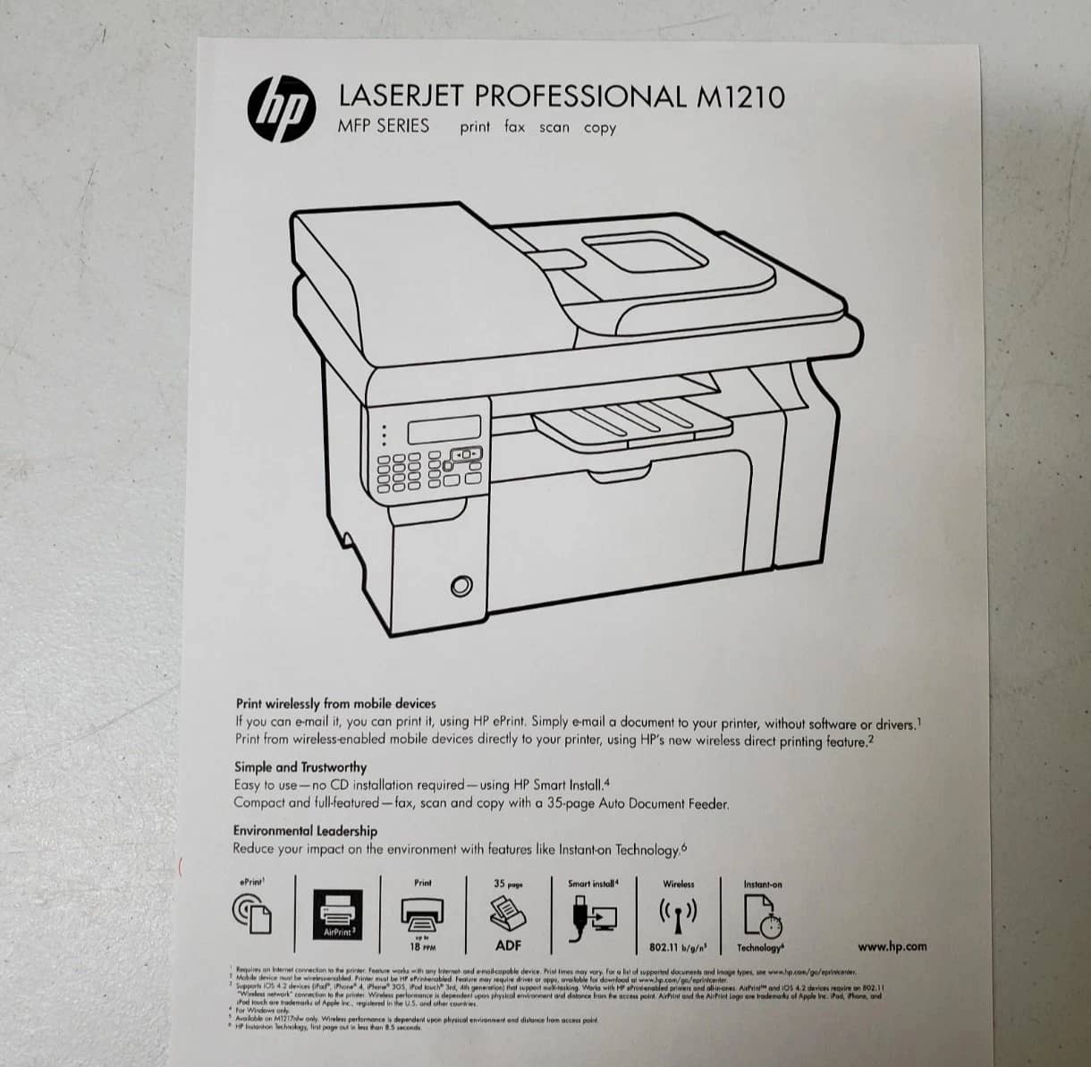 HP LaserJet M1212nf Printers New