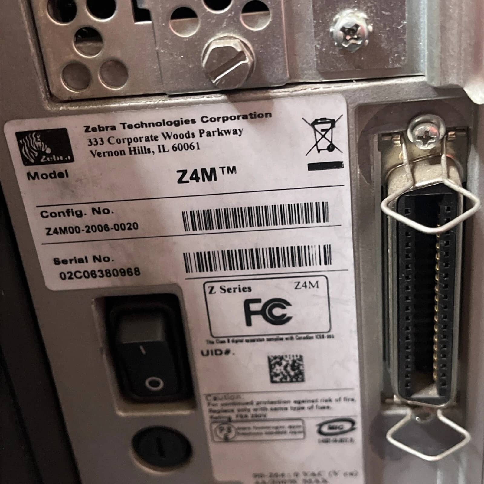 Zebra Z4M Plus Industrial Label Printers Used - Good