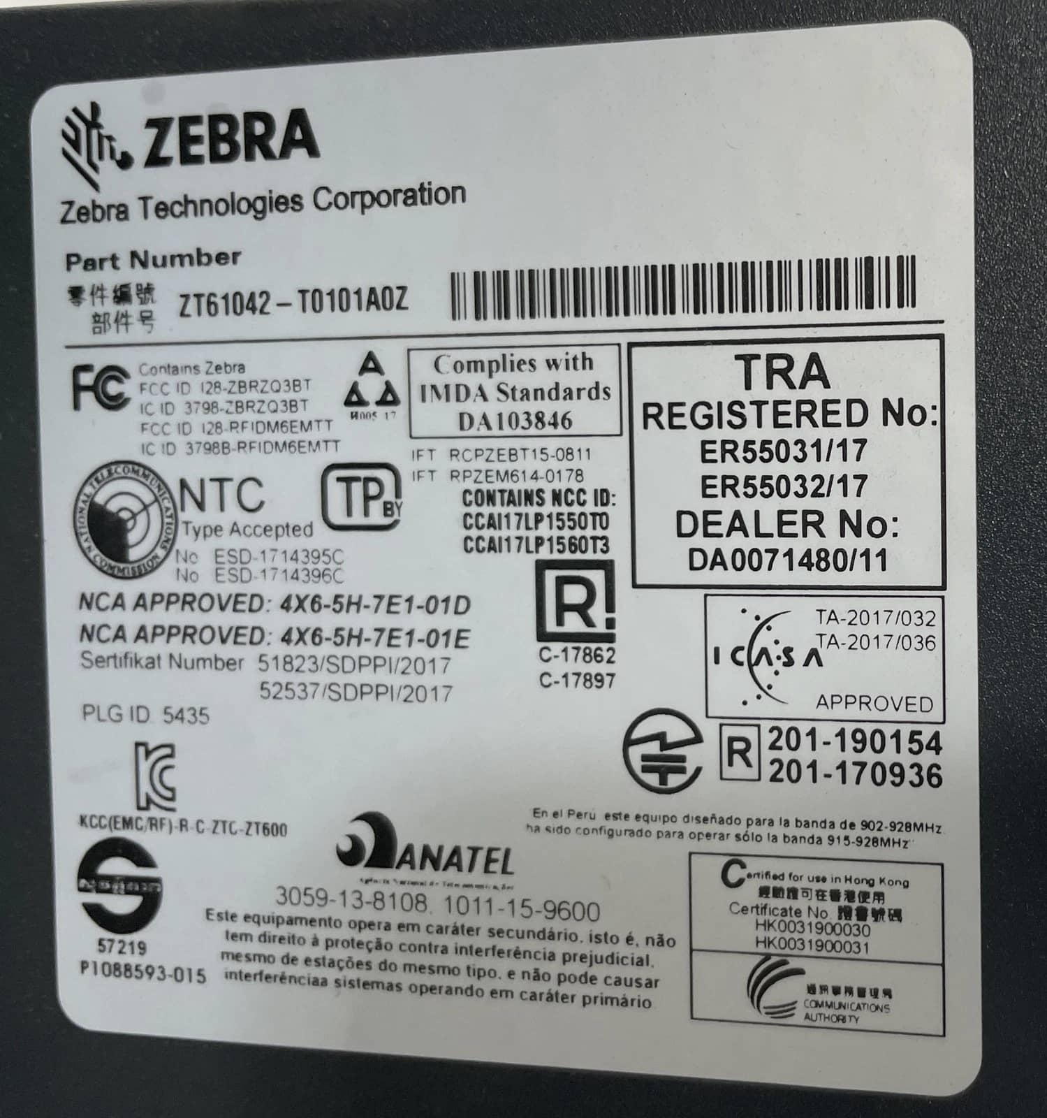 Zebra ZT61042 Printers Used - Good