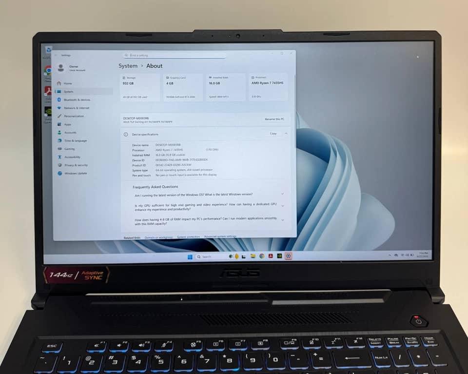 ASUS TUF FA706N Computers