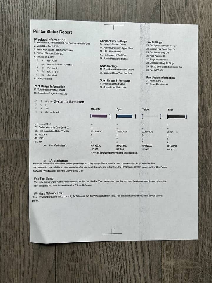 HP Officejet 6700 Premium Printers For parts or not working