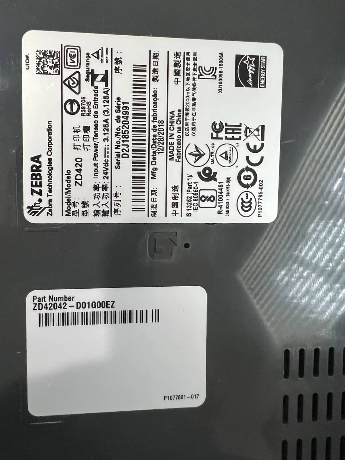 Zebra ZD420, ZD420d Printers Used - Good
