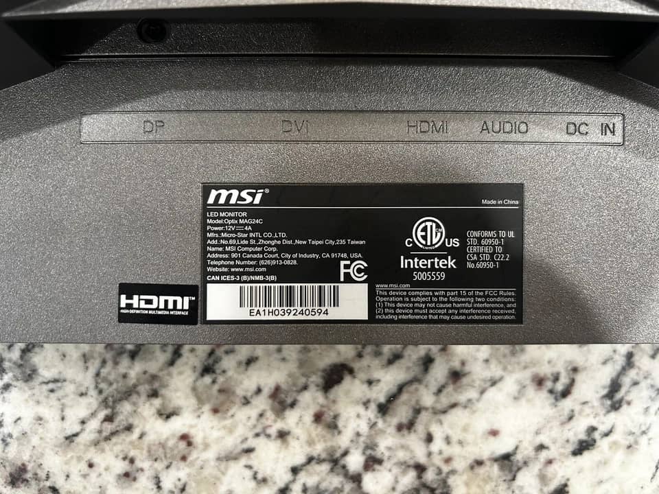 MSI MAG24C Monitors