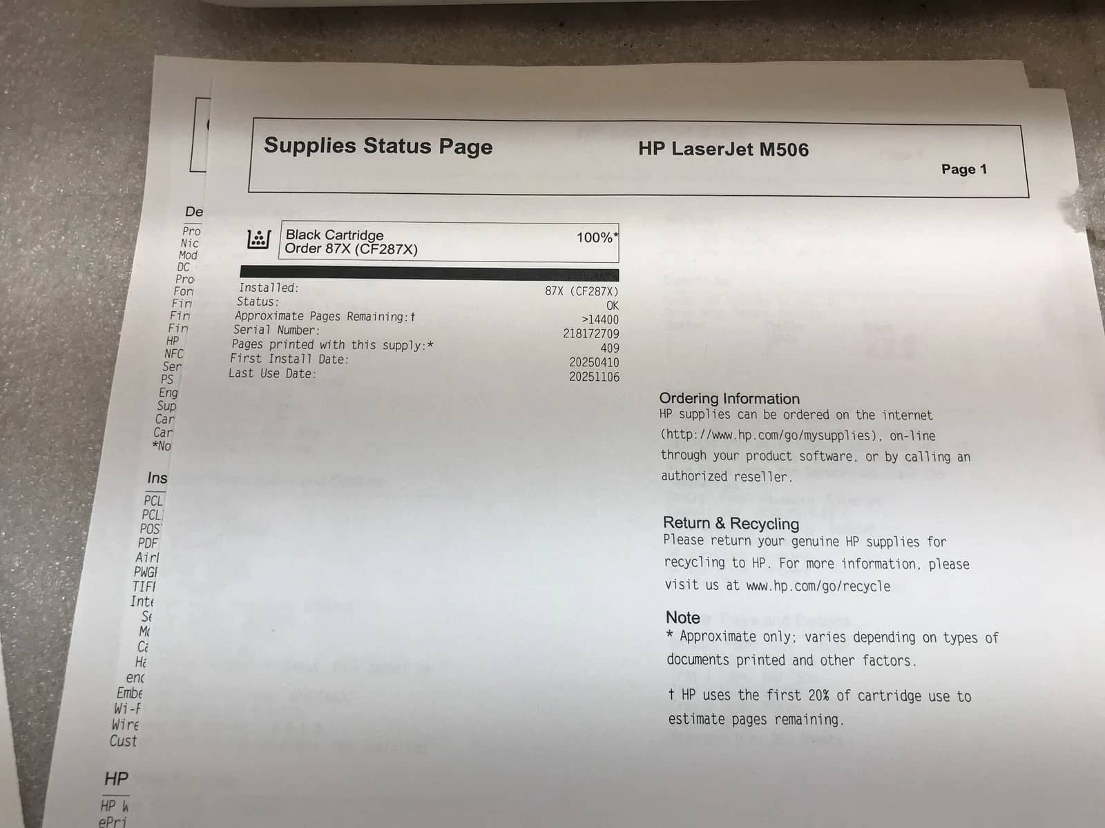 HP M506 Printers Used - Good