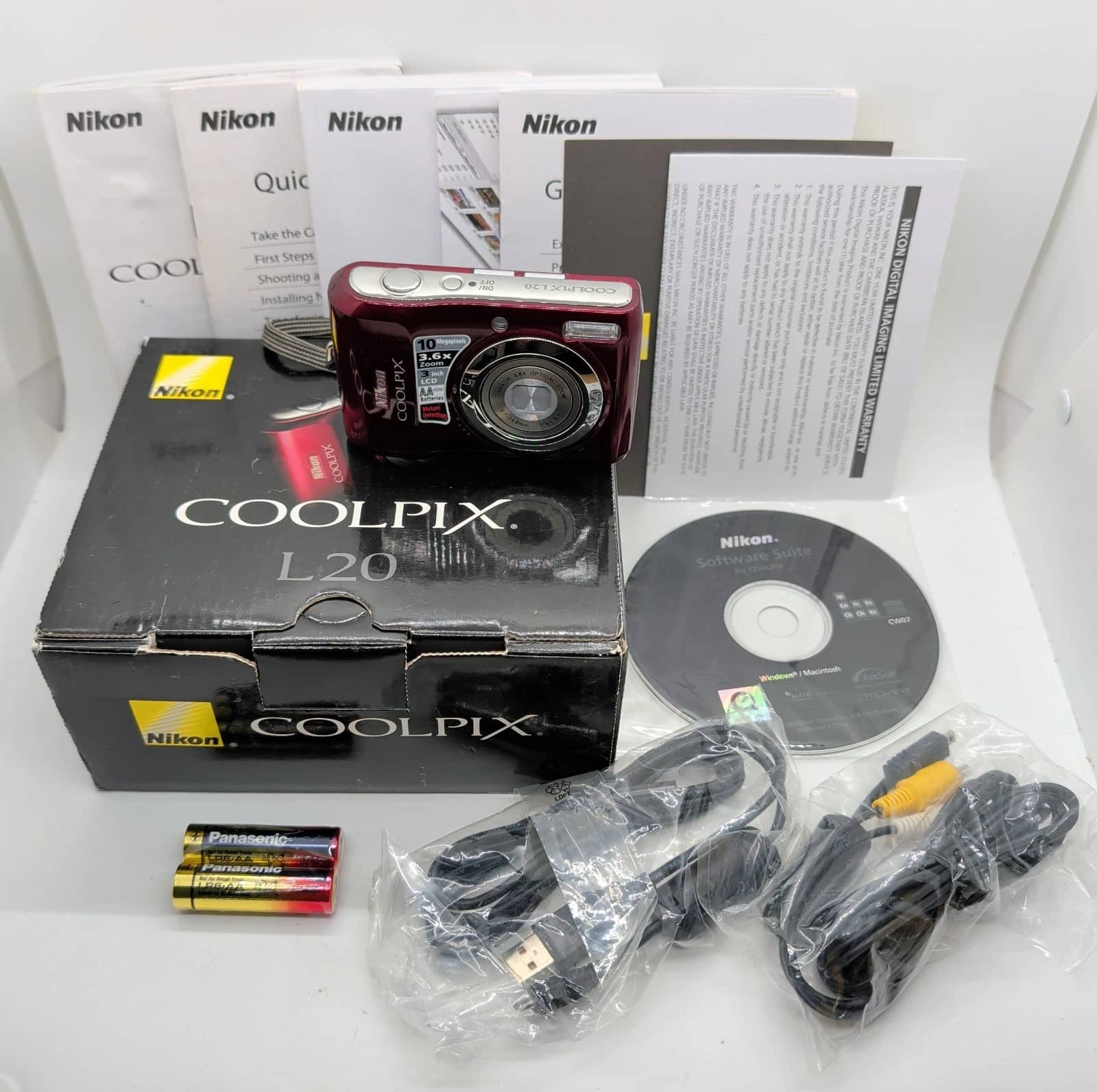 Nikon COOLPIX L20 Digital Cameras Red New Body Only