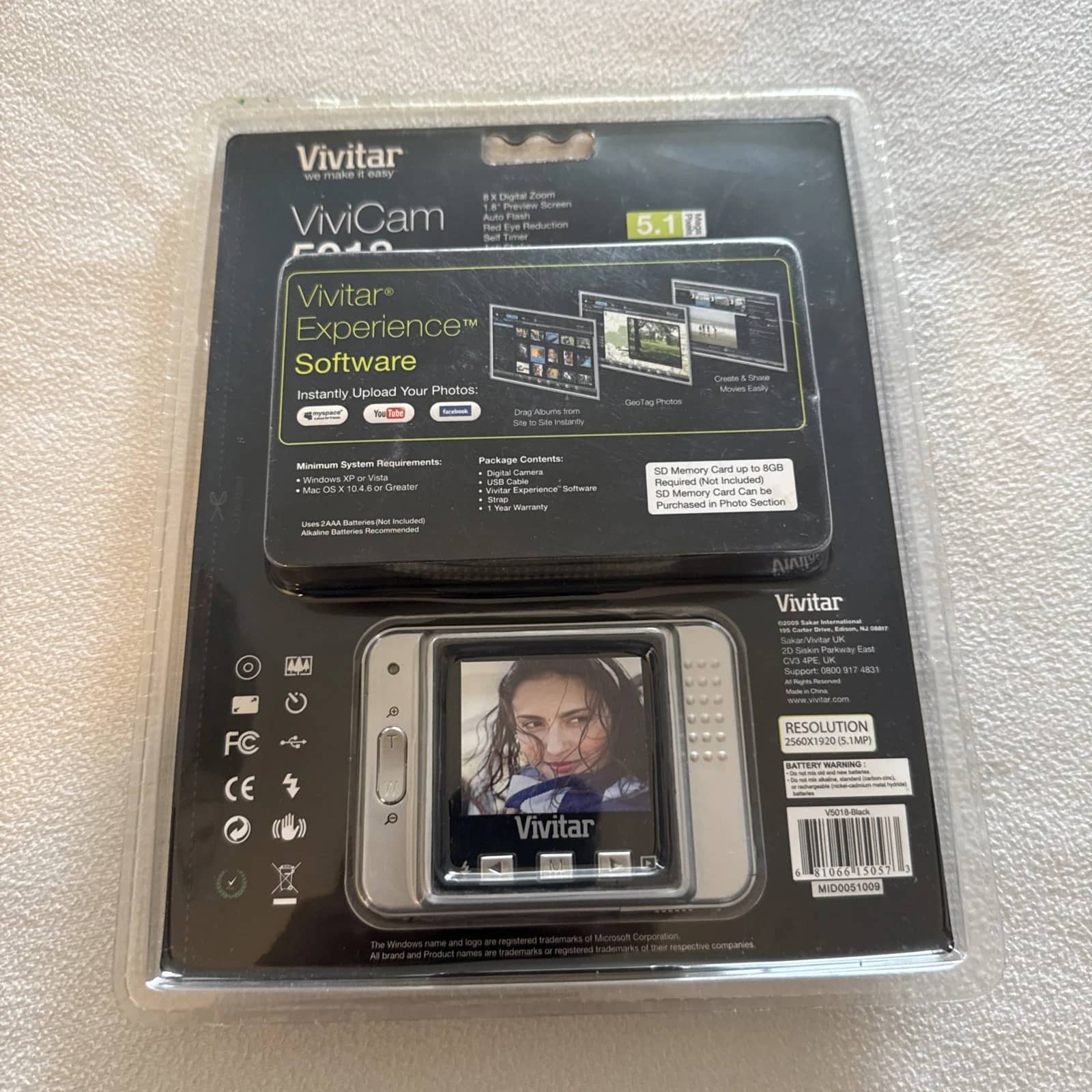 Vivitar Vivicam 5018 Digital Cameras Purple New Body Only