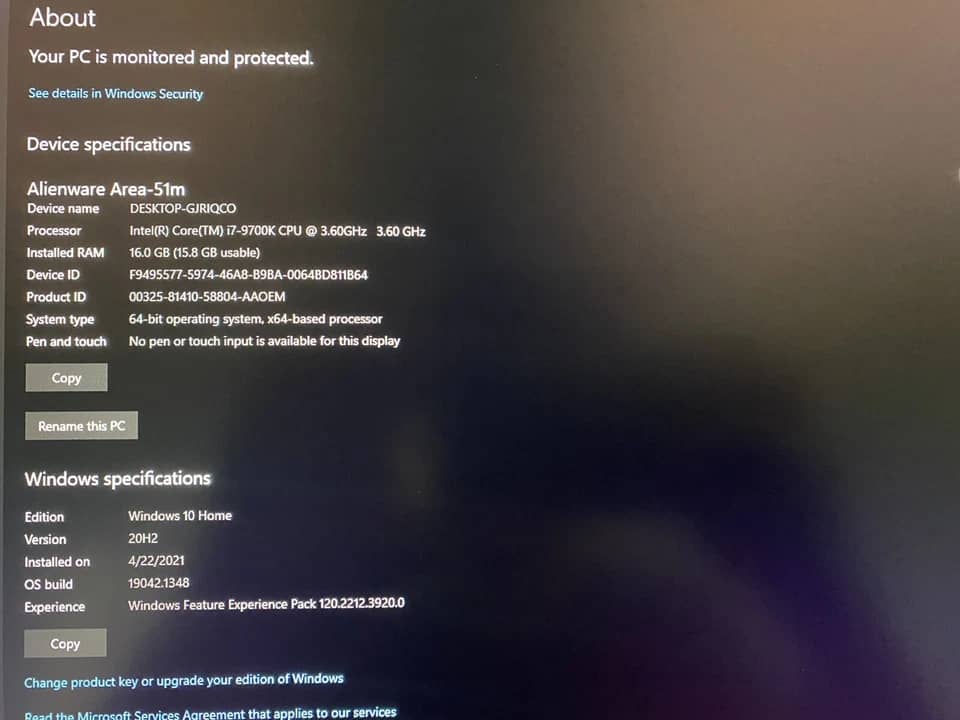 Dell Alienware Area 51m Computers