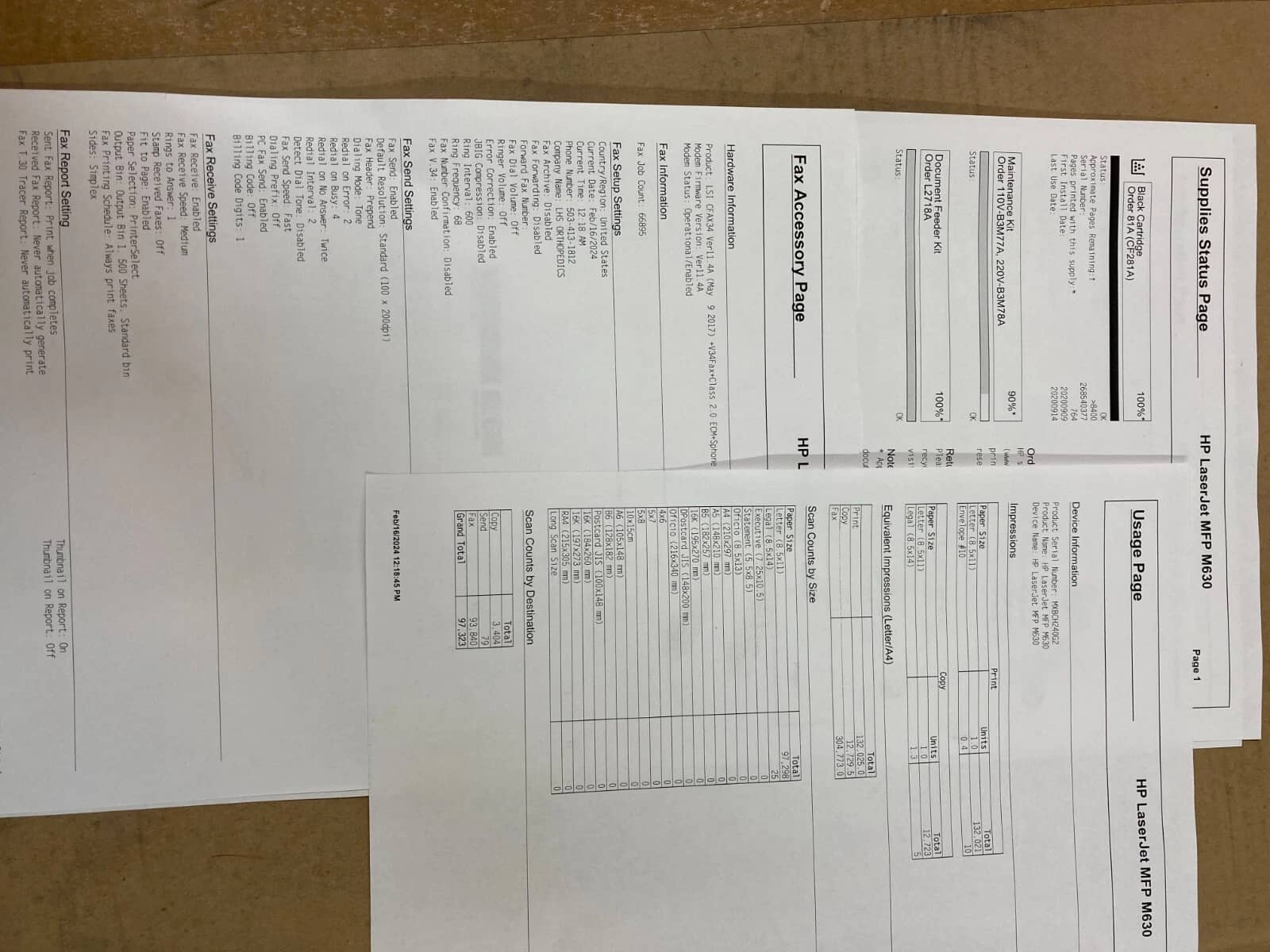 HP LaserJet Enterprise MFP M630 Printers Used - Good