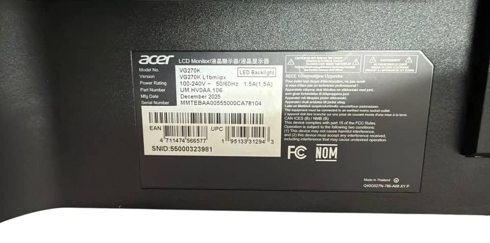 Acer VG270K Monitors