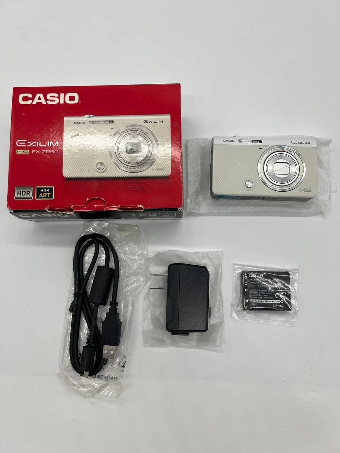 Casio Exilim EX-ZR60 Digital Cameras White Used - Good Body Only