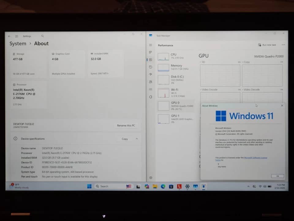 Lenovo ThinkPad P52 Computers