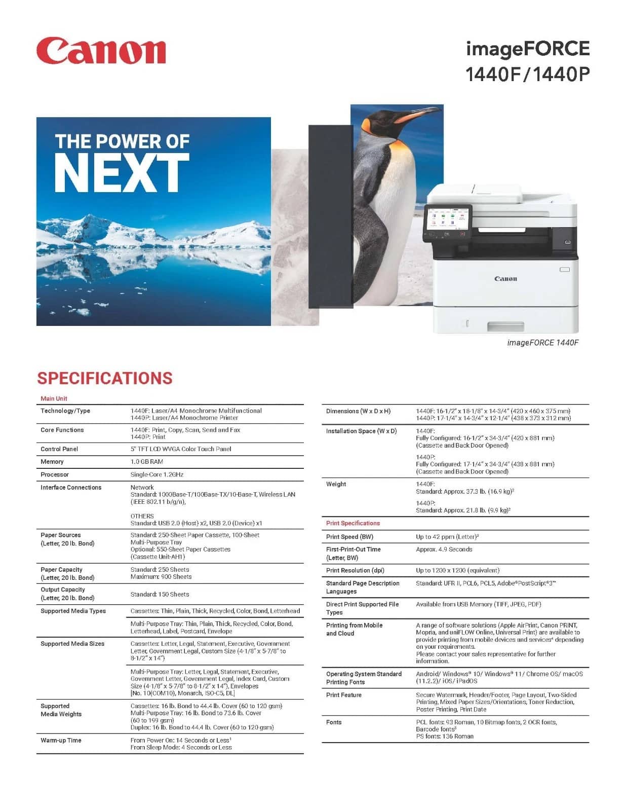 Canon imageFORCE 1440F Printers New