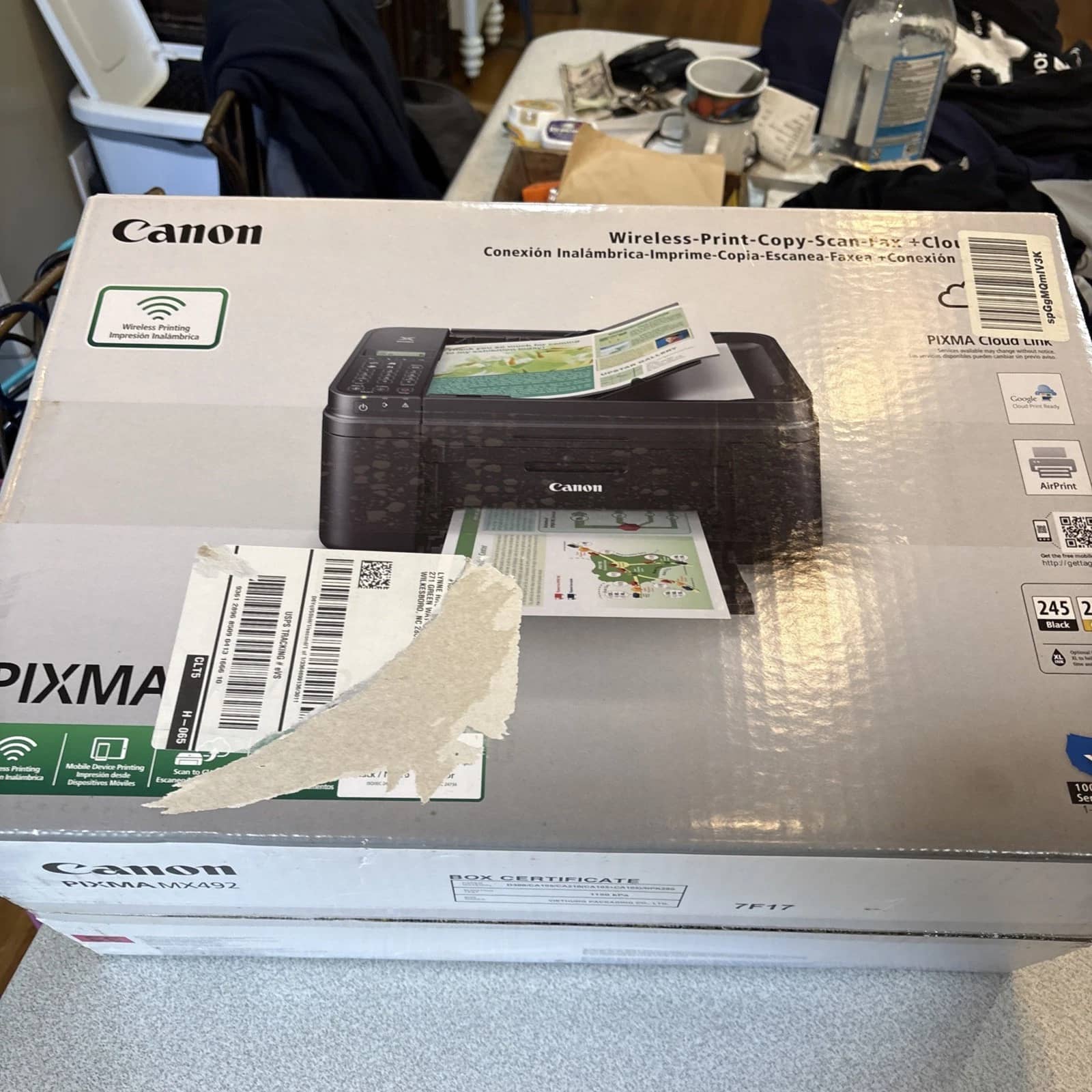 Canon PIXMA MX492 Black Wireless Printers New