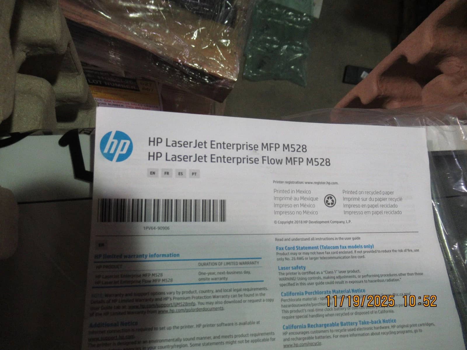 HP M528c Printers Open-Box Excellent