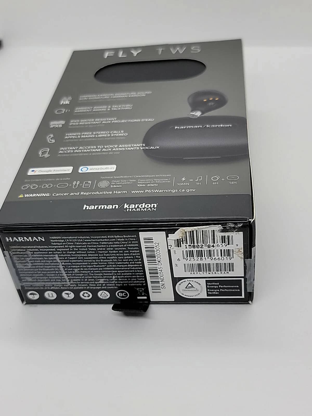 Harman Kardon HKFLYTWSBLKAM Headphones & Earbuds Black New