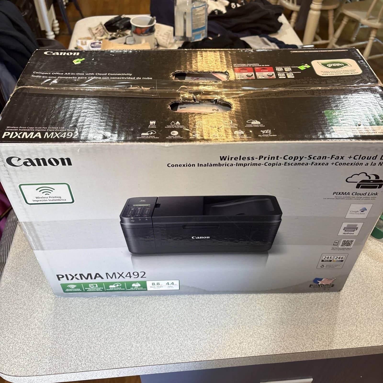 Canon PIXMA MX492 Black Wireless Printers New