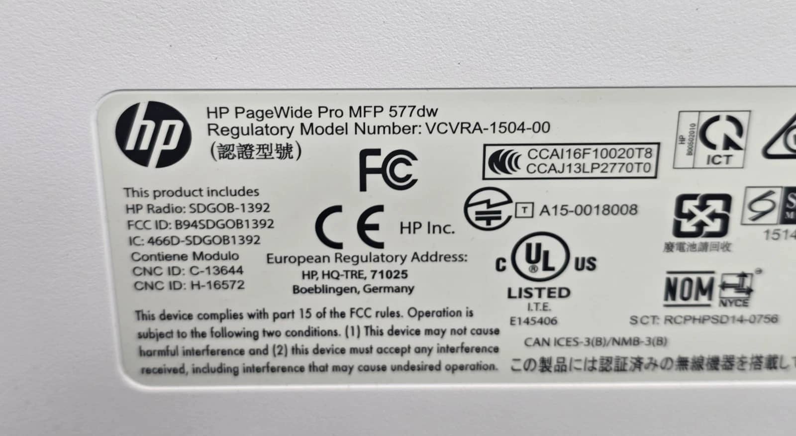 HP PageWide Pro 577dw Printers New