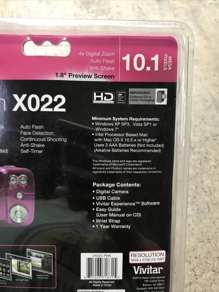 Vivitar ViviCam X022 Digital Cameras pink Used - Good Body Only
