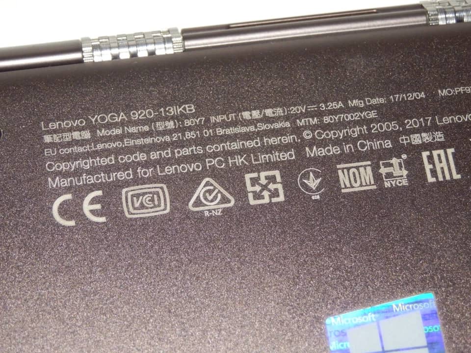 Lenovo Yoga 920-13IKB Computers