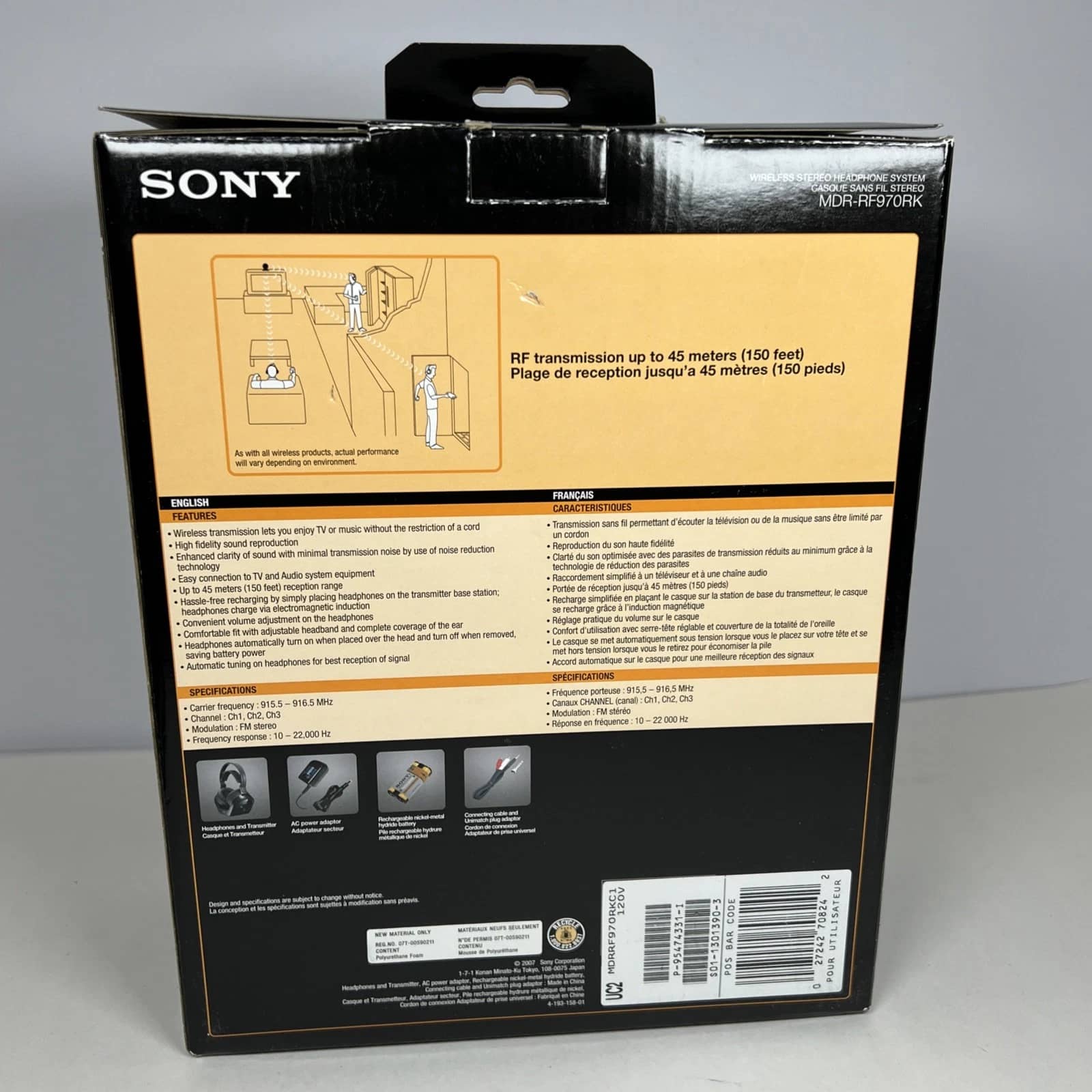 Sony MDRRF970RK Headphones & Earbuds Black Used - Good