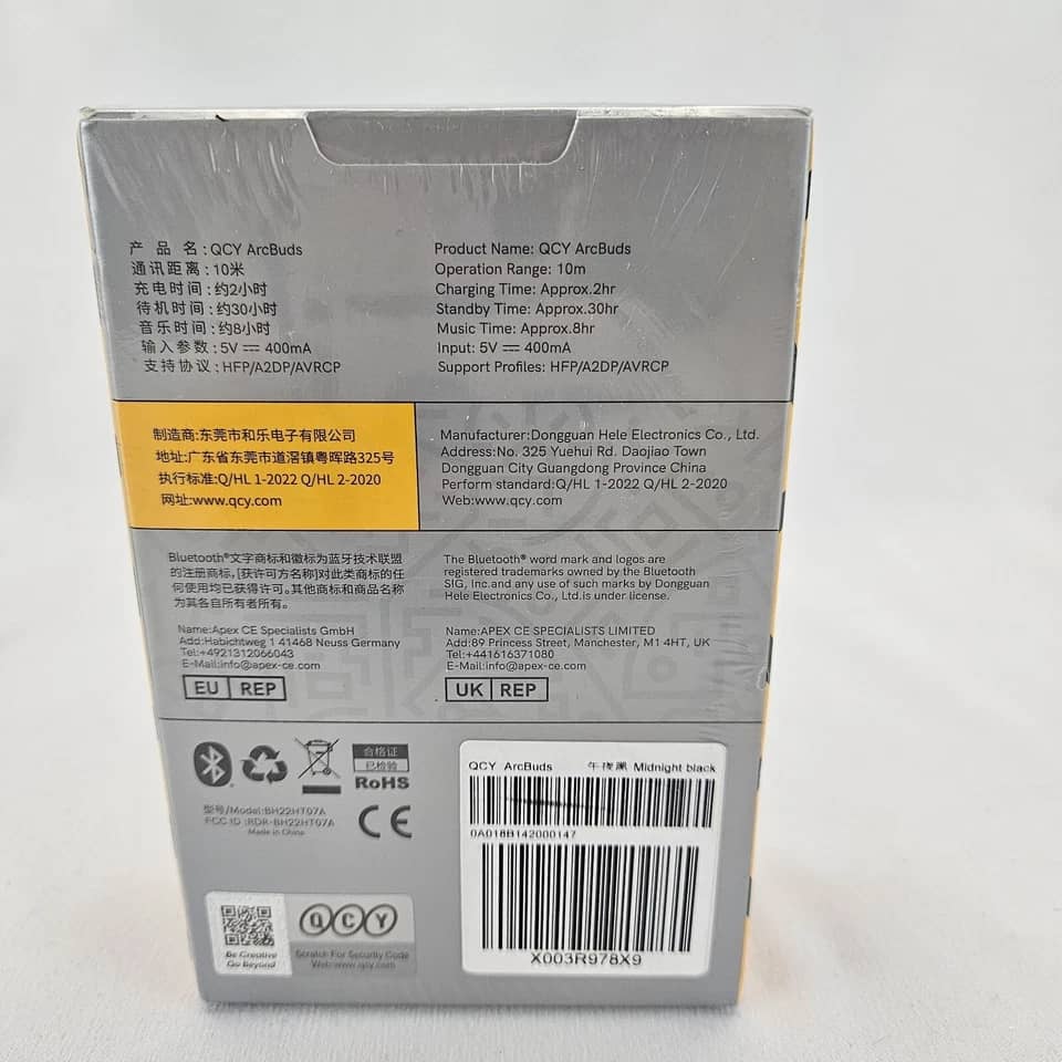 QCY ArcBuds Headphones & Earbuds Black New