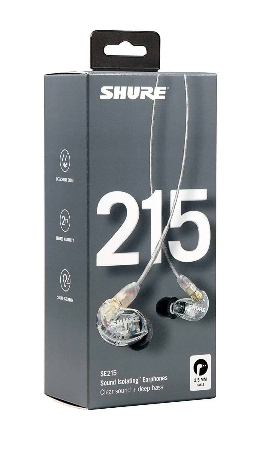 Shure SE215-CL-A Headphones & Earbuds Transparent New