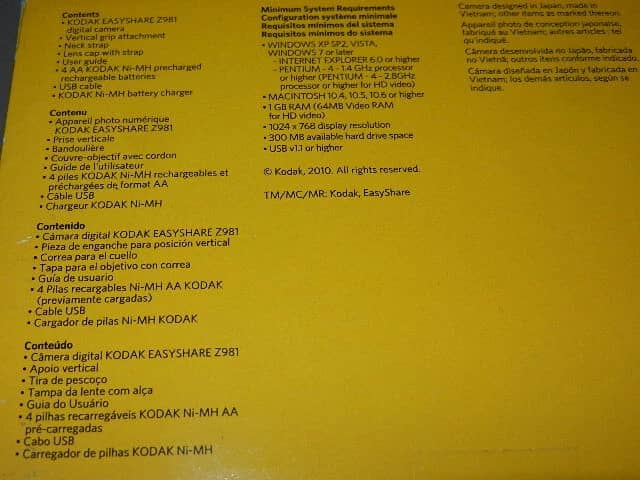 Kodak EasyShare Z981 Digital Cameras Black New Body Only
