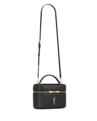 Saint Laurent Gaby Top Handle Women's bags Micro Black Lambskin Gold New