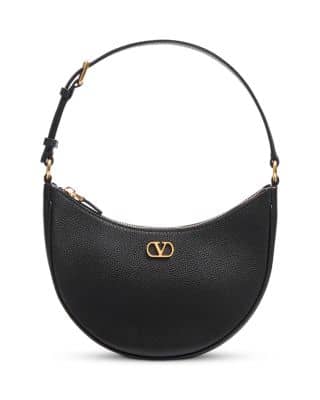 Valentino Garavani VLogo Signature Shoulder Bag Women's bags Black Grainy Calfskin New