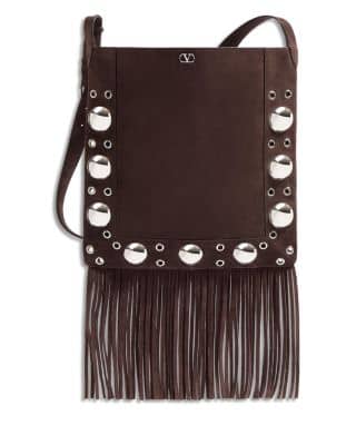 Valentino Garavani Nellcôte Shoulder Bag Women's bags Brown Suede New