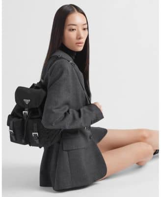 Prada Re-Nylon Backpack Women's bags Small Backpack Black Re-Nylon + Saffiano Leather New