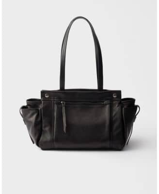 Prada Route Women's bags Large Tote Black Leather New