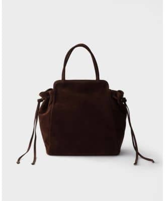 Prada Carry Women's bags Medium Brown Suede New