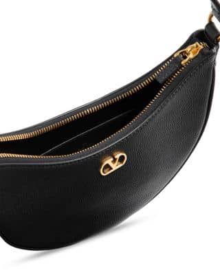Valentino Garavani VLogo Signature Shoulder Bag Women's bags Black Grainy Calfskin New
