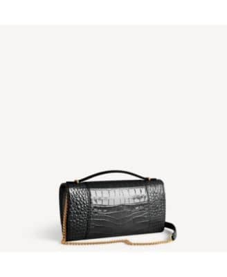 Balenciaga Hourglass Pouch Women's bags Unspecified Black Crocodile Embossed New