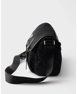 Prada Trim Shoulder Bag Women's bags Medium Black Saffiano Leather Unspecified New