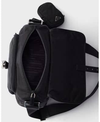 Prada Trim Shoulder Bag Women's bags Medium Black Saffiano Leather Unspecified New