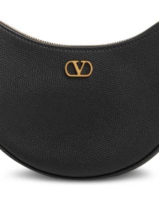 Valentino Garavani VLogo Signature Shoulder Bag Women's bags Black Grainy Calfskin New