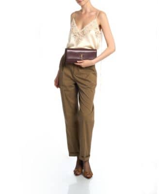 Saint Laurent Kate Clutch Women's bags Unspecified Dark Beige Grain De Poudre Gold New