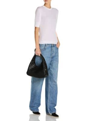 Bottega Veneta Campana Shoulder Bag Women's bags Small Pale Blue Intrecciato New