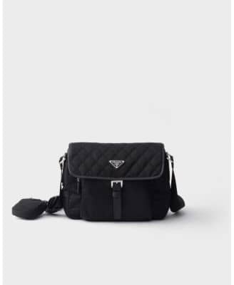 Prada Trim Shoulder Bag Women's bags Medium Black Saffiano Leather Unspecified New
