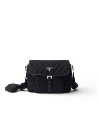 Prada Trim Shoulder Bag Women's bags Medium Black Saffiano Leather Unspecified New